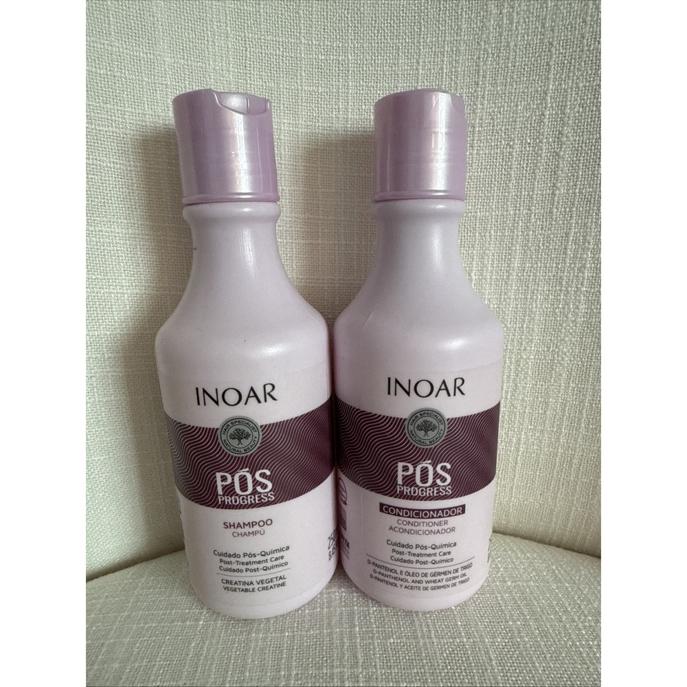 Inoar Pos Progress Duo Shampoo Conditioner Keratin Post Treatment Kit NEW